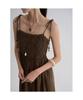 8SECONDS Lace Contrast Sleeveless Long Dress Brown