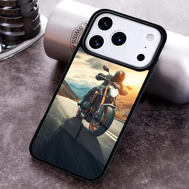 Motorcycle Man Phone Case for iPhone 17 16 15 Pro Max Air 14 13 12 11 Plus Shockproof Capa Cover