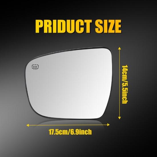 Mirror Glass For 14-20 Nissan Rogue 15-23 Murano 17-20 Pathfinder Left Heated