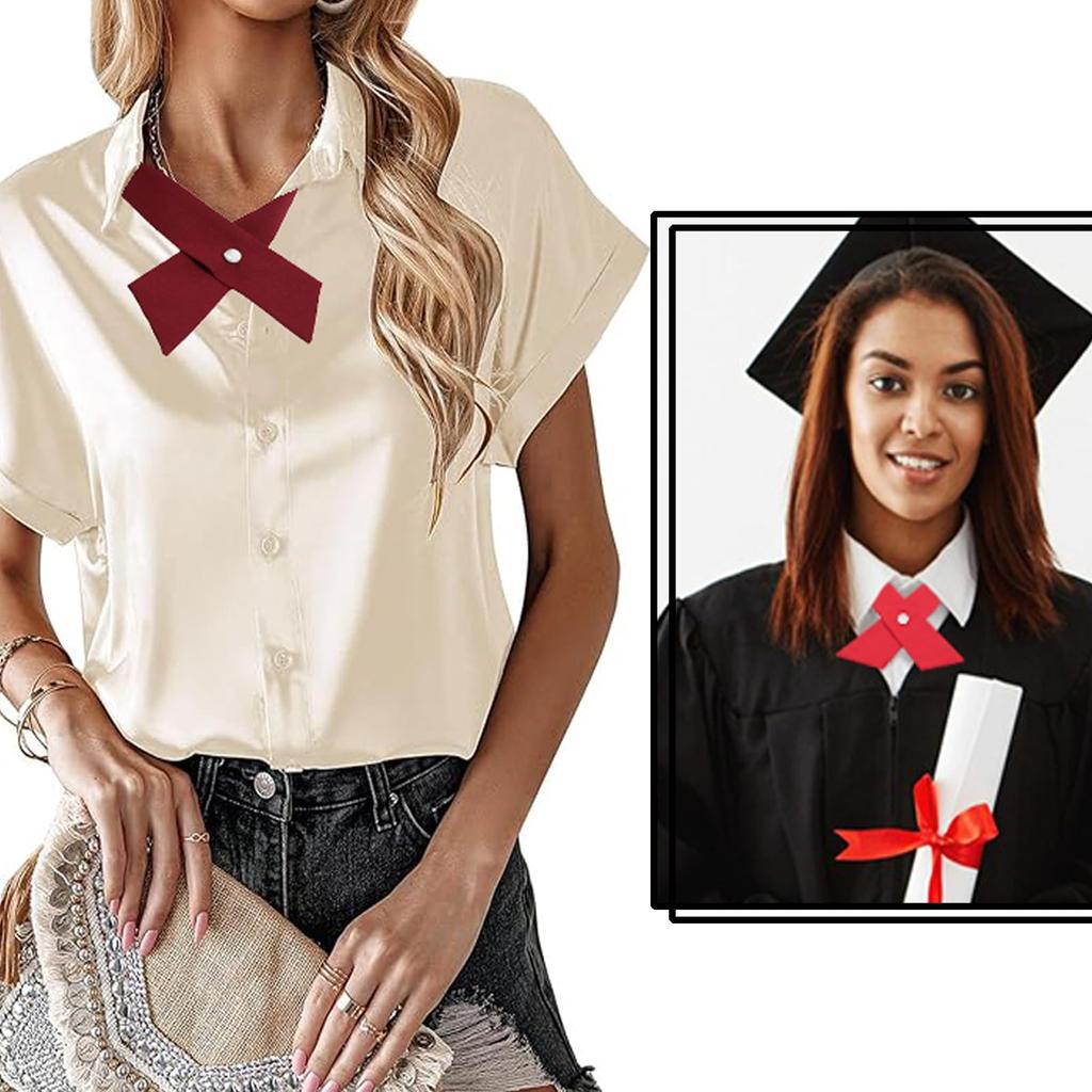[NiceYnn] 2-Piece Set, Unisex Cross Tie, Pre-Tie Bow Tie with Adjustable Snap Button, for Shirts, Uniforms, School, Birthday Gifts