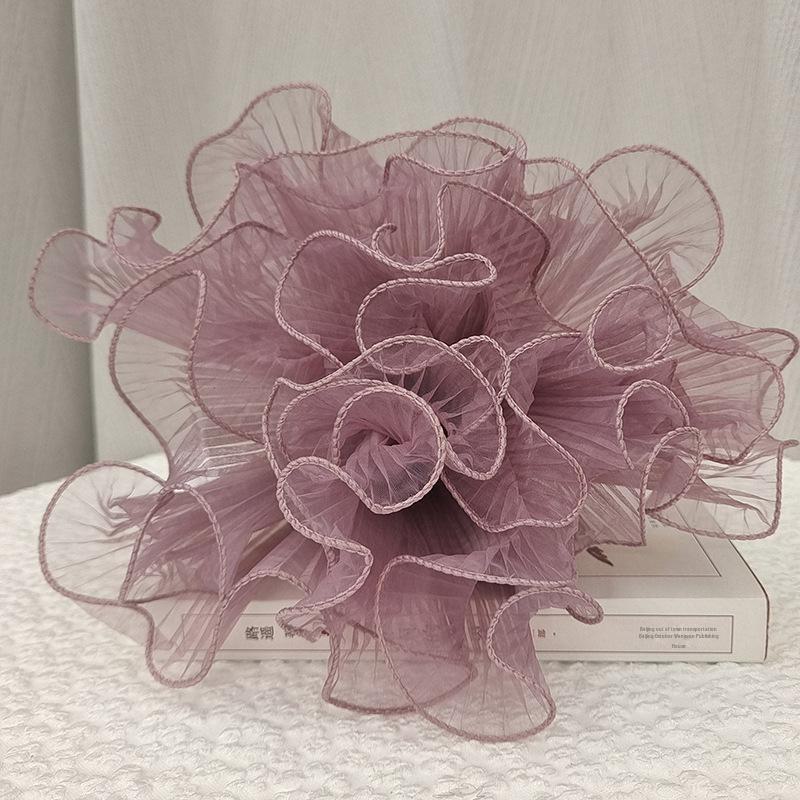 Valentine's Day 3D Ruffled Mesh Lace Flower Bouquet Wrap