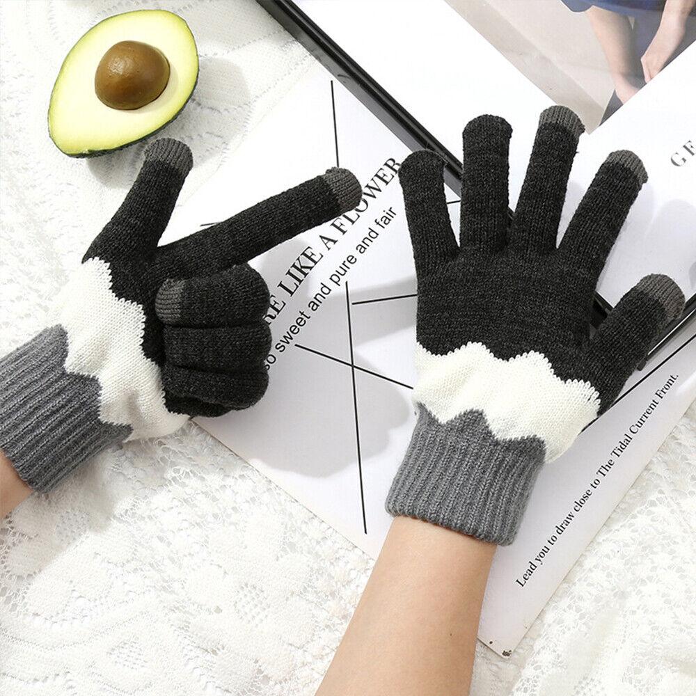 Touch Screen Gloves Full Finger Stretch Knit Gloves Winter Thicken Outdoor Warm
