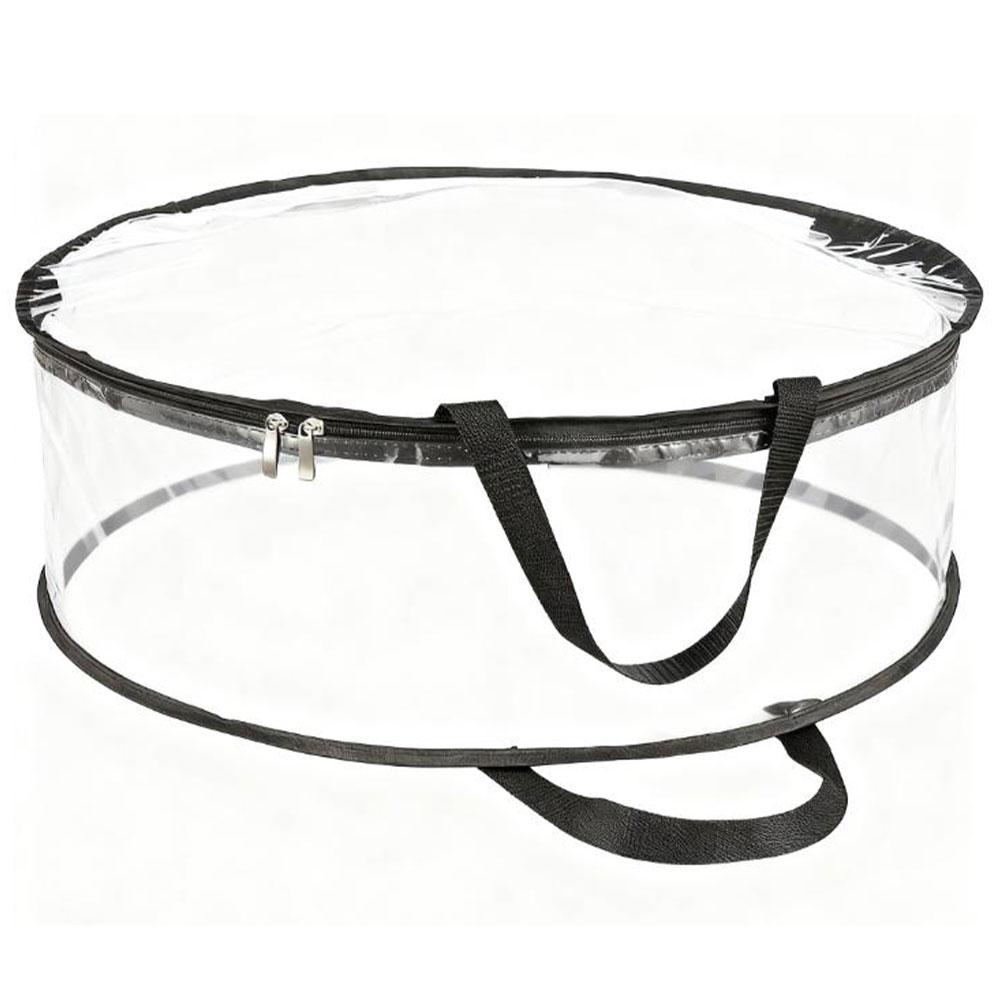 Christmas Wreath Storage Bag with See Through PVC Material Sturdy Handles and Closure for Easy Access and Protection