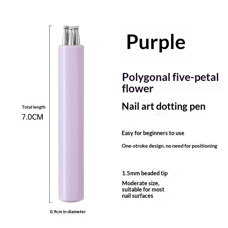 Diy Nail Art 5-Petal Dotting Tool Flower Creator 1.5Mm Fine Tip Rhinestone Pickers Manicure Nail Art Painting Tools Brushes