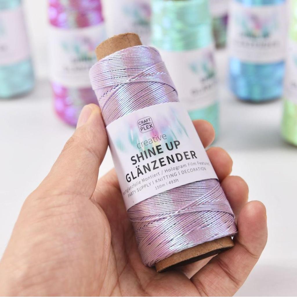 1mm Colorful Gold & Silver Core-Spun Yarn - 150m Hologram Thread for DIY Crochet Bags