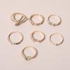Full Of Diamond Stars Moon Snake Personality Retro 7-Piece Ring Female