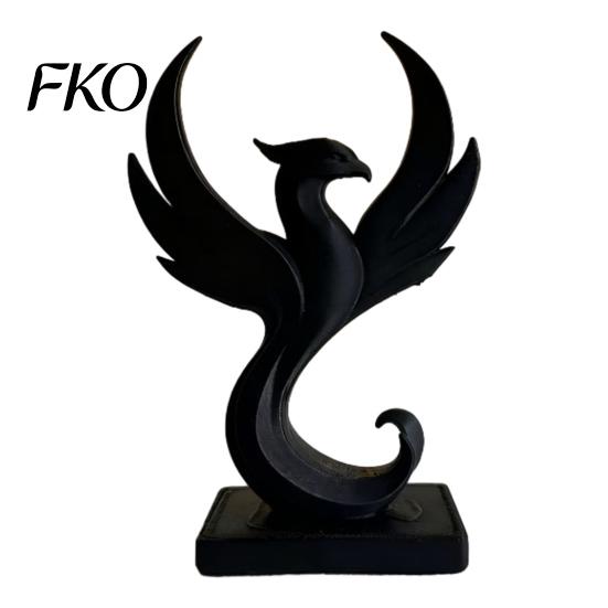 3D Printed Phoenix Decor Figurine Modern Minimalist Abstract Statue Desktop Sculpture Decoration for Home Office Living Room Whtie