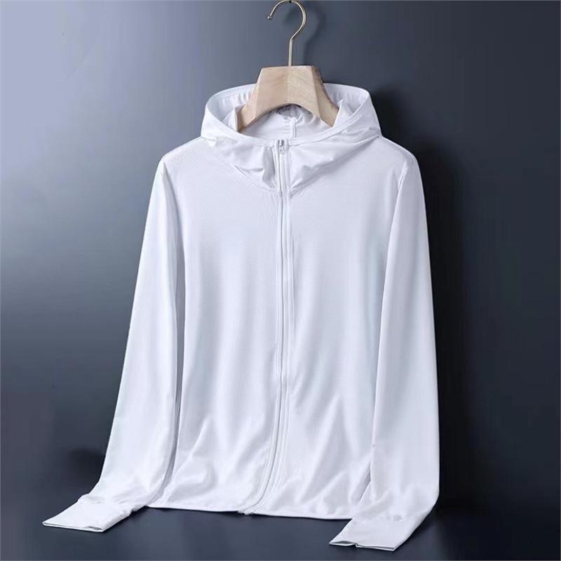 

Мужская летняя куртка Ice Silk с защитой от солнца: Легкий, Дышащий, Быстросохнущий для Занятий Спортом на Открытом Воздухе 4XL