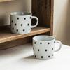 Cup Simple Polka Dot Mug Ceramic Cup Household Water Cup With Handle Large Capacity Cup Coffee Cup