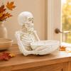 Skull Storage Bowl Tabletop Skeleton Sundries Holder Creepy for Desk