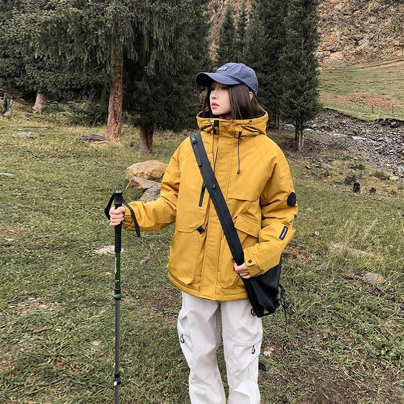 2025 Fall/Winter Unisex Jackets Women's Leisure Outdoor Cycling Mountaineering Padded Jackets Plus Size Loose Cargo Padded Jackets