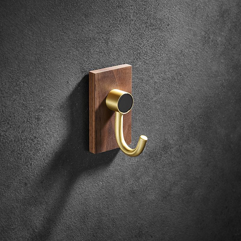 Tuqiu Bathroom Robe Hook Wall Hooks Wood Kitchen Towel Hook Brass Brushed Gold Key Hat Bag Hanger Holder Clothes Hook