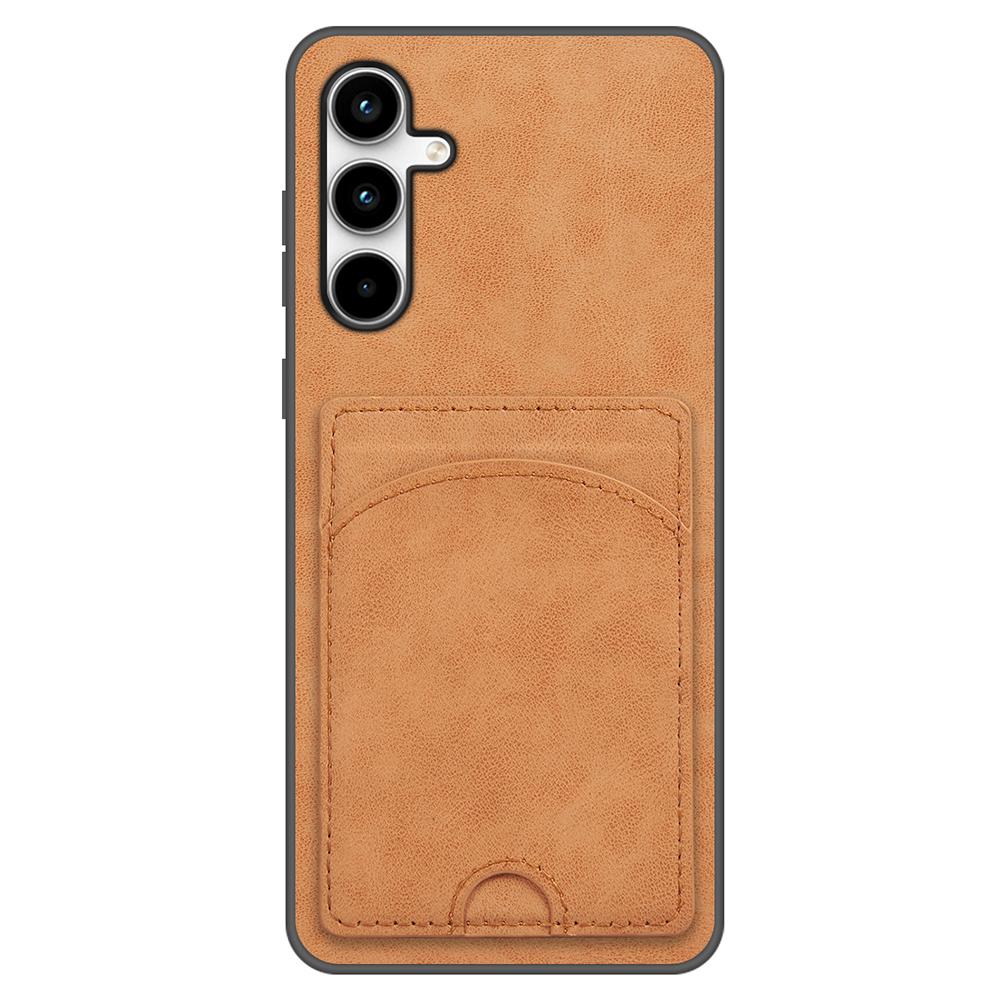 

For Samsung Galaxy A36 5G Case Kickstand Leather Coated TPU Phone Cover with Card Slot Orange