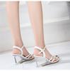 2020 sommer Neue Alle-um Sommer frauen Schuhe Ein Wort Schnalle Einfache Hang Ferse Sandalen Transparent LFD