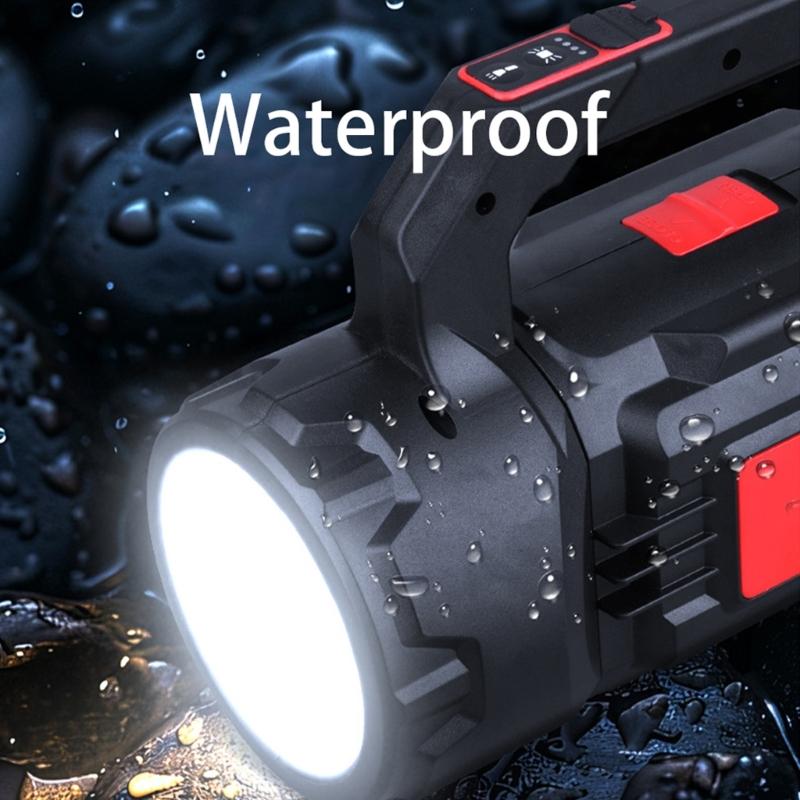 Practical LED Spotlights with Front and Side Lights, Integrated Carry Handle, USB Type C Charging, and 3 Mode for Outages and Garage Tasks