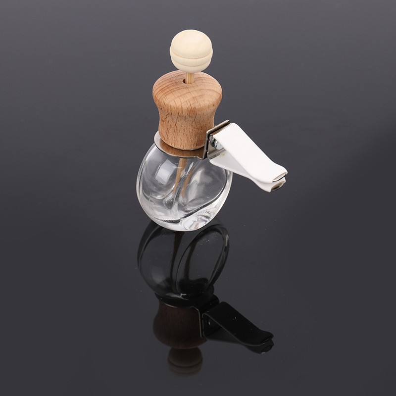 Air Freshener Perfume Bottle Pendant Essential Oils Car Hanging Glass Clips