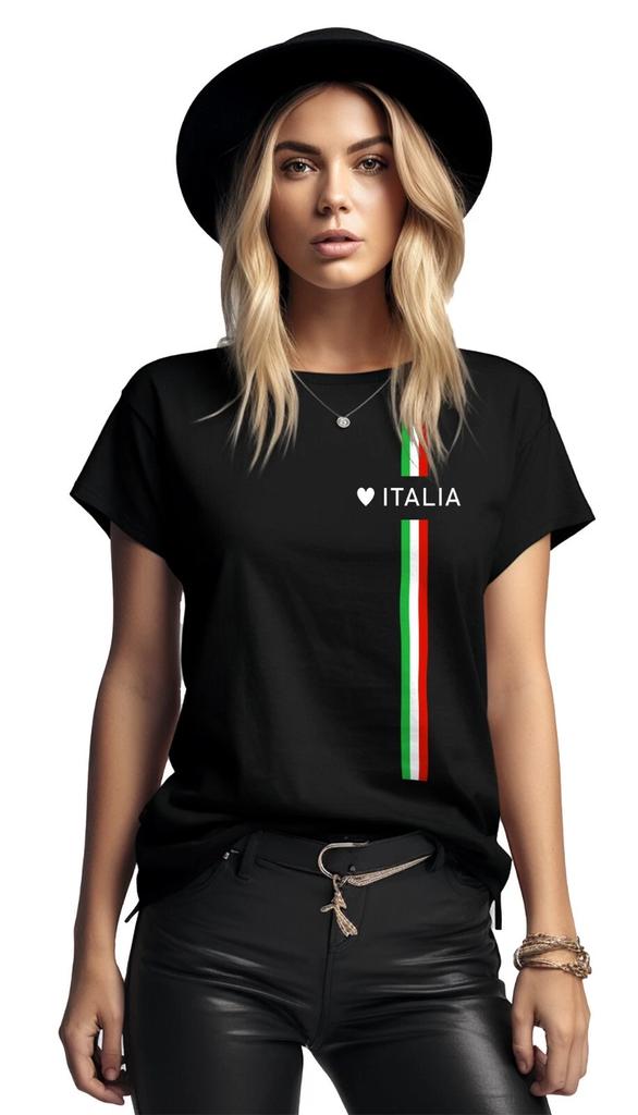 Ladies Shirt Italy Flag Flag I Love Italy Top Slogan Statement Football Top-