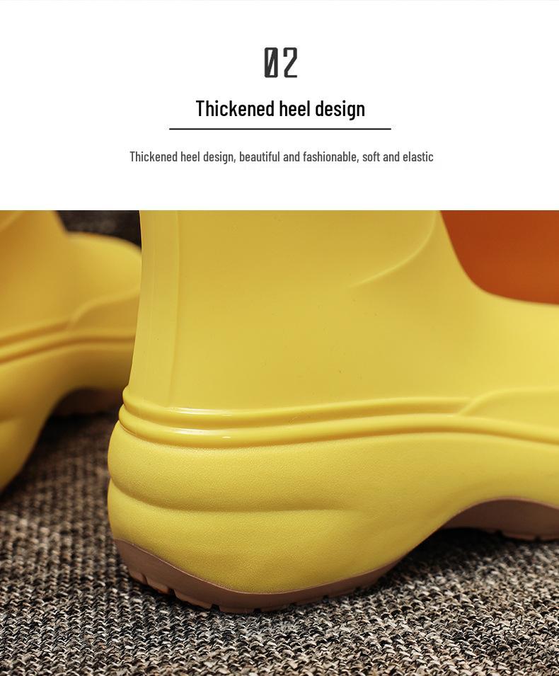 Dámské vodotěsné protiskluzové módní krátké holínky - Odolné proti opotřebení pro venkovní použití a mytí auta, Gumové boty