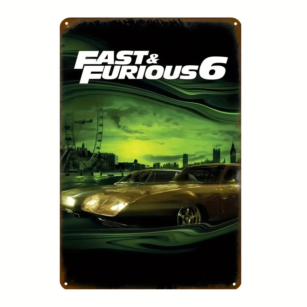 Nástěnné cedule Rychle a zběsile Vintage Regálový vůz Kovový plechový znak Plakátová deska Dekorace Bar Garáž Domácí dekorace Klasický plechový S