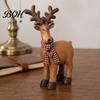 Tiered Tray Seasonal Ornaments Rustic Elk Ornament, Handcrafted Resin Deer Figurine, Decorative Retro Style Desktop Decorations Wildlife Sculpture for
