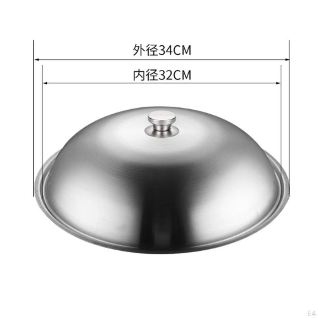 Stainless Steel Pot Lid Round Easy To Clean Replacement Cover for Steaming,