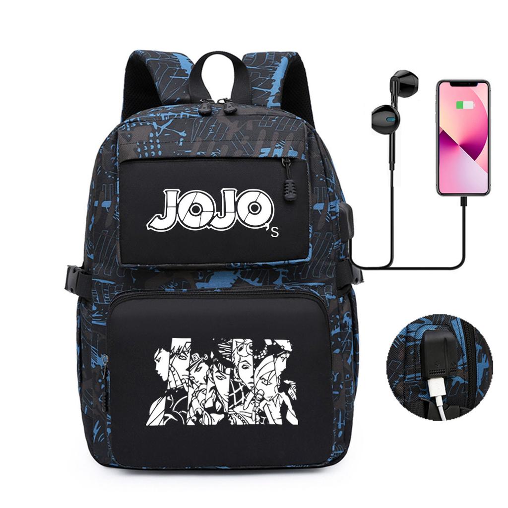 Peripheral Printed Backpack Youth Student School Bag Usb Computer Bag Backpack