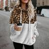 Women Leopard Patchwork Long Sleeve Sweatshirt Pullover Shirt Tops Blouse