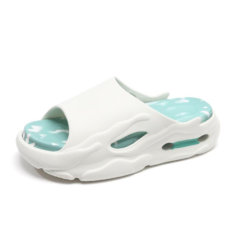 Sommer neue Hausschuhe Herren- und Damen-Dickboden rutschfest erhöhend Ein-Wort-Schlepper lässige Mode Weichboden Strand-Sandalen