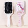 1pc Scalp Massage Comb, Fun Rainbow Unicorn and Heart-shaped Pattern, Anti-static Exfoliating comb,Special for Real Hair Wigs