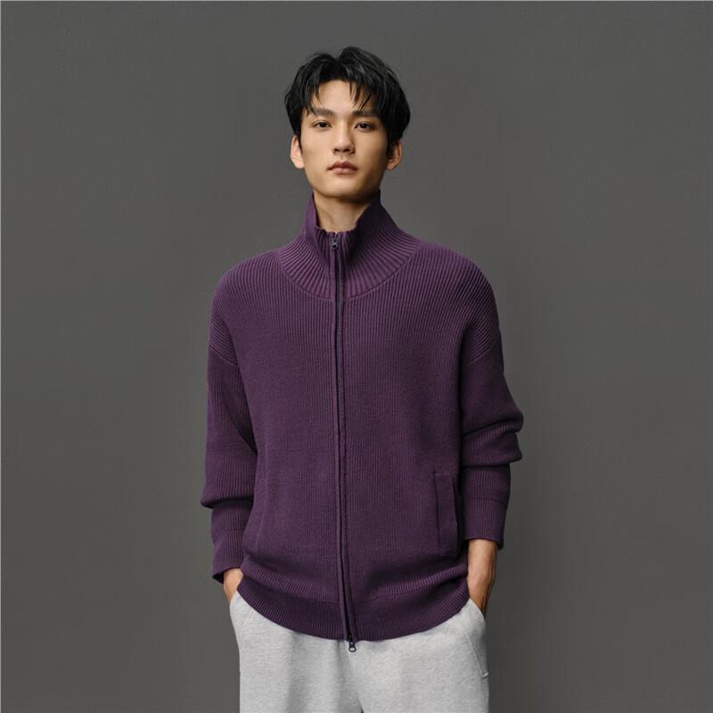 GIORDANO CONCEPTS Unisex Pure Cotton Half-High Collar Knit Cardigan