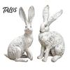 Outdoor Resin Sculpture Bunny Decor, Garden Yard Rabbit Statue Decorations, Easter Bronze Farmhouse Distressed Figurines, Spring Statues Home
