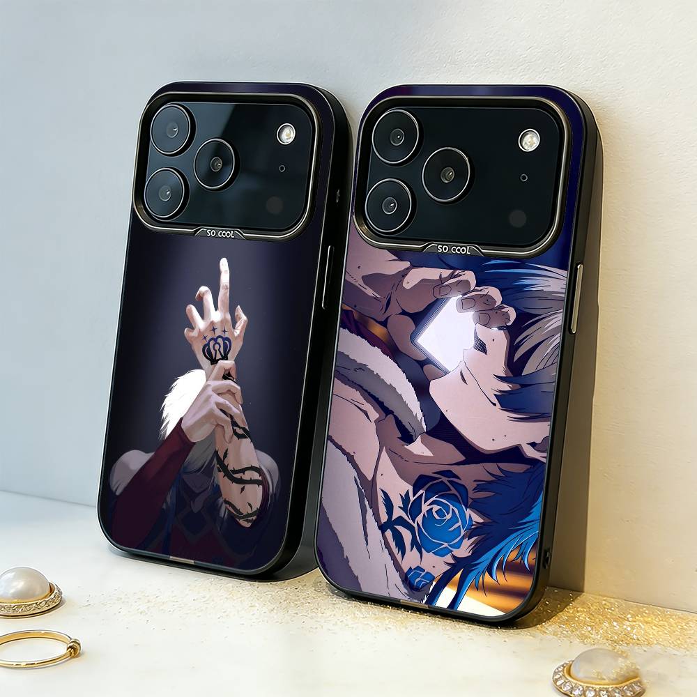 Anime M-Michael K-Kaiser Phone Case For iPhone17 16 15 14 13 12 Pro Max Grey Black Matte Laser Metallic Aurora Funda