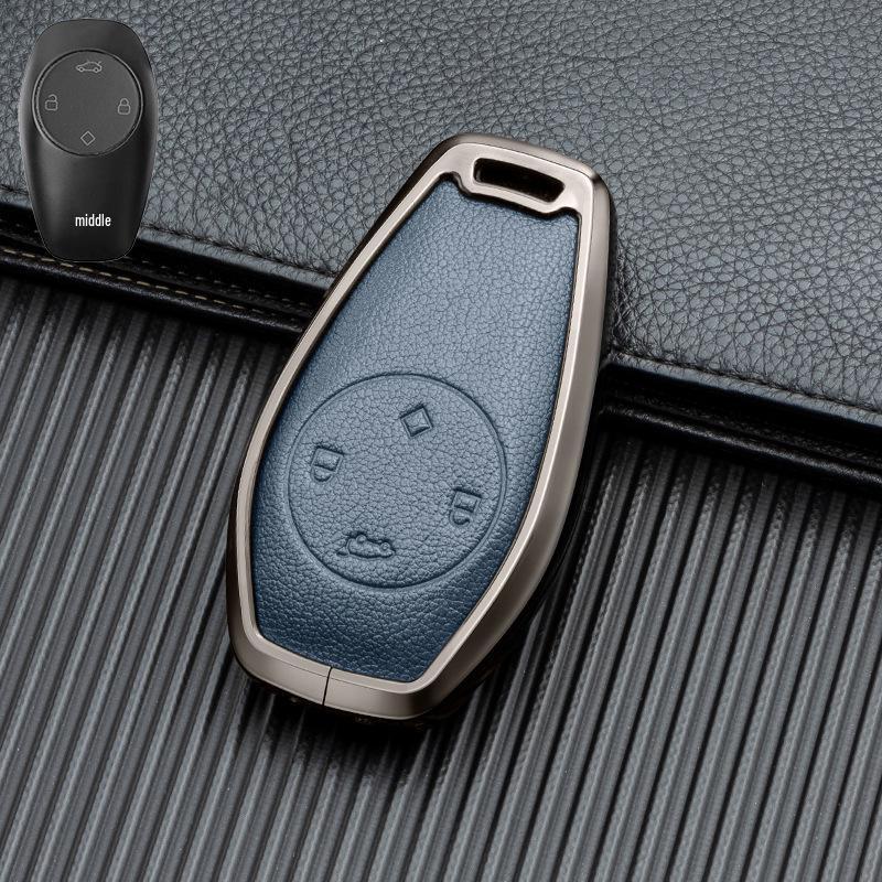 Leather Alloy Full Coverage Key Shell for Leapmotor T03/C11/C01/S01