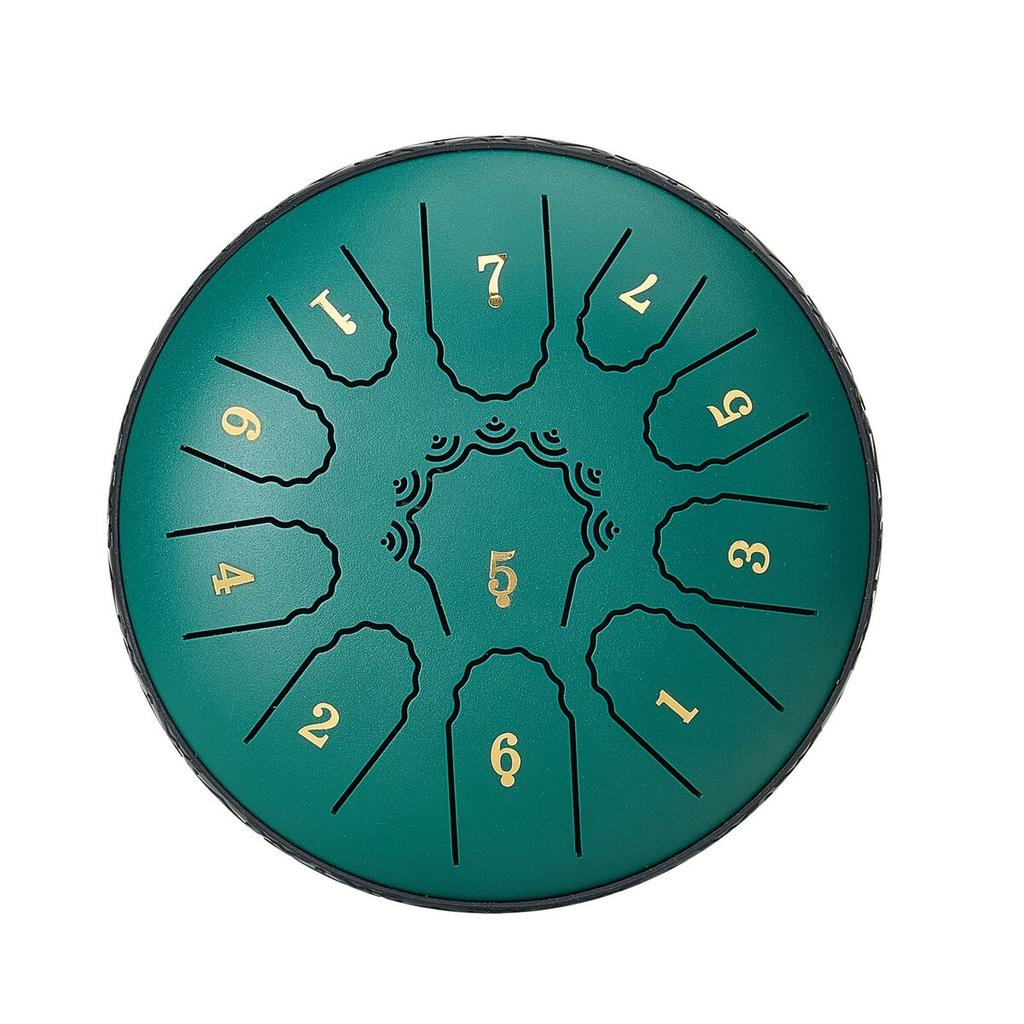 Steel Tongue Drum, 16.5cm 11 Notes Rain Drum for Outside Garden, D Major Musical Drums with Music Book & Mallets, Percussion Instrument for Meditation