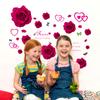 Valentine's Day Wall Stickers Red Roses Waterproof Decal for Wedding Bedroom and Living Room Home Decor