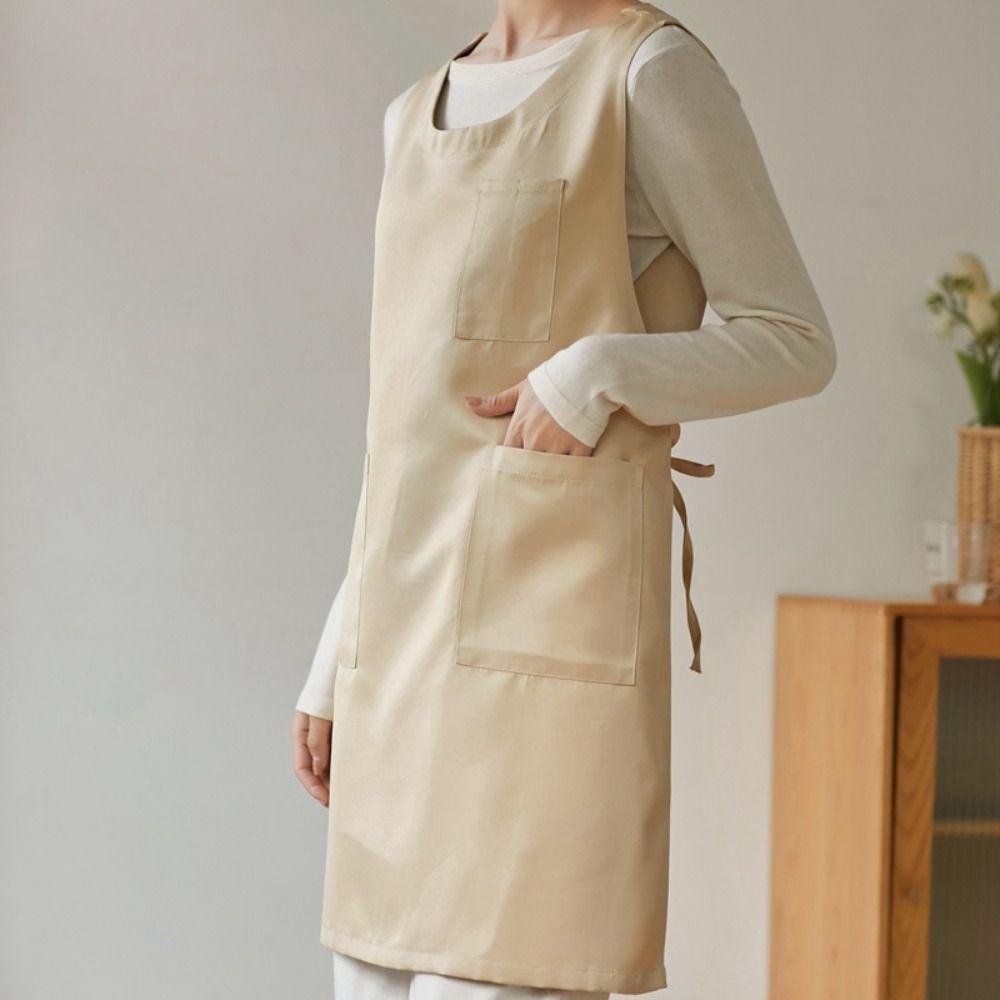 Thickened Waterproof Apron Solid Color Sleeveless Apron Creative Florist Apron  Kitchen