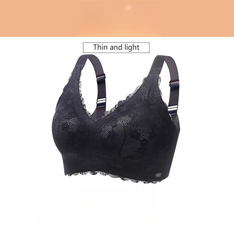 

Бесшовный бюстгальтер для женщин без косточек, больших размеров, тонкий, с поддержкой и предотвращающий провисание L чёрный