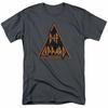 26 Def Leppard Logo Usurato T-Shirt Uomo Licenza Band Rock T-Shirt Unisex Carbone