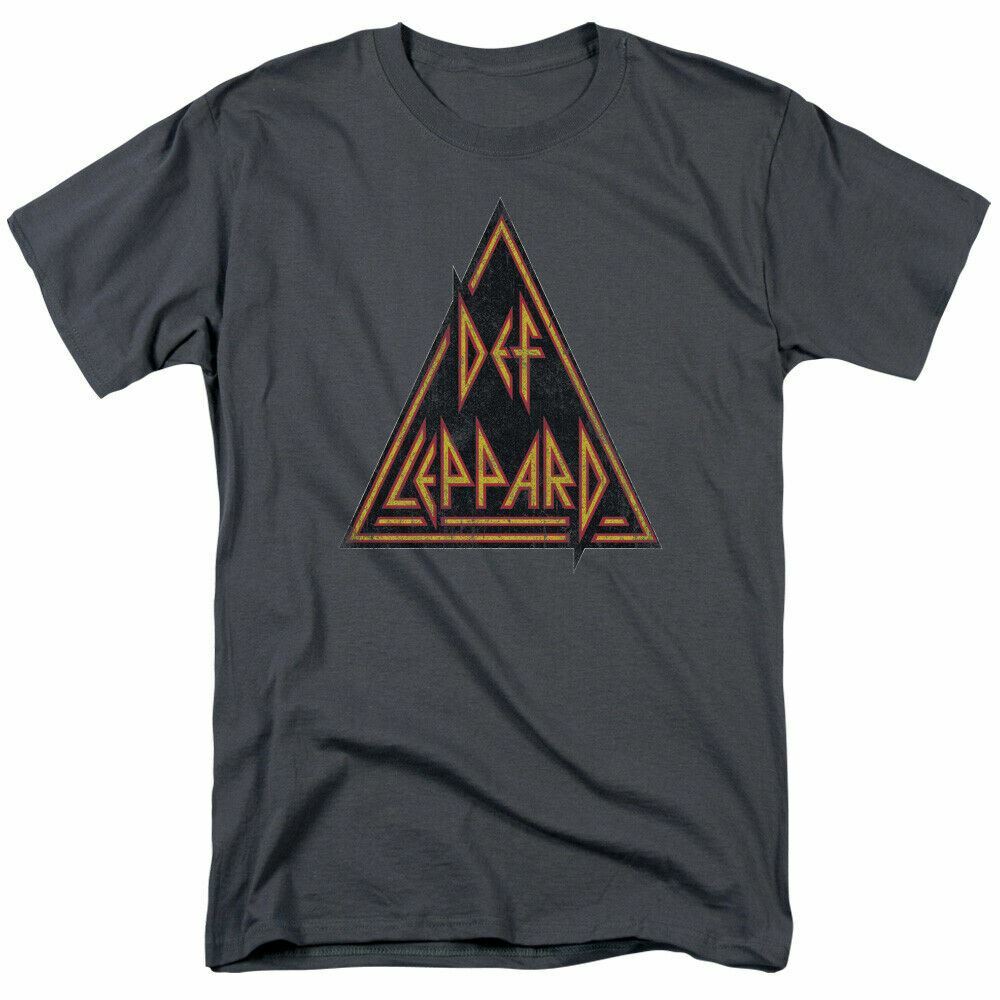 

26 Def Leppard Distressed Logo T Shirt Mens Licensed Rock Band Tee Charcoal Unisex T-Shirt XXXL
