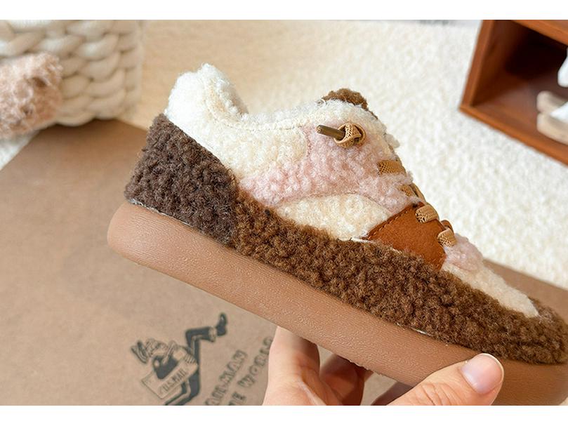 Winter 2025 Children's Cute Double-Layer Fleece-Lined Cotton Shoes for Boys and Girls