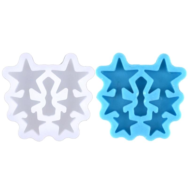 Pentagram Stud Earrings Silicone Mold Suitable for Epoxy Resin Diy Craft Backpacks Pendant Ornament Jewelry Making