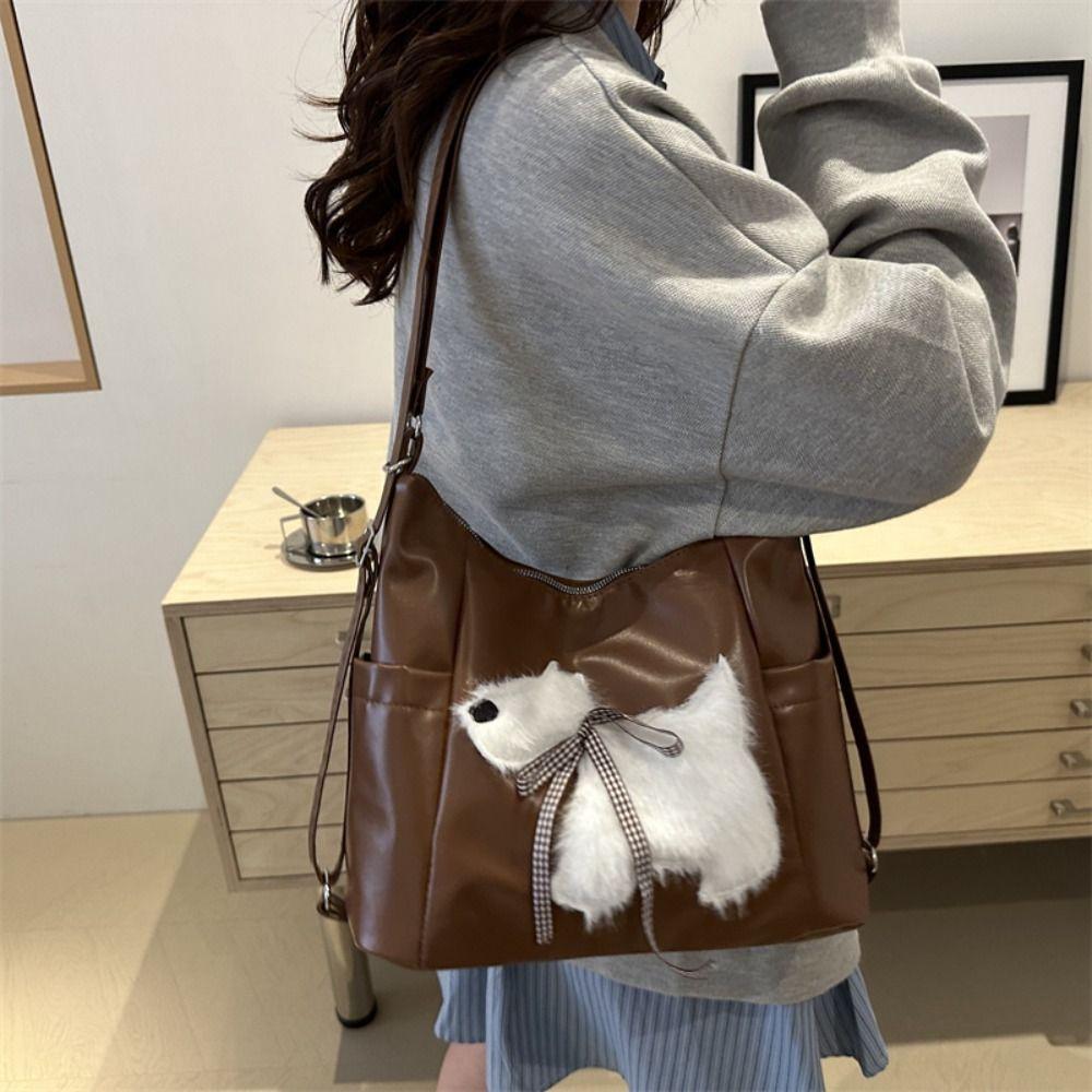 Large Capacity Bow Puppy Crossbody Bag New Design Shoulder Tote Handbag  Girls