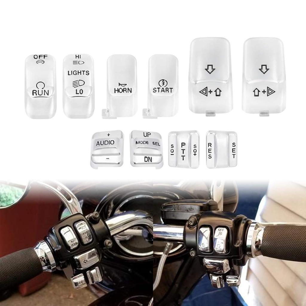 HDBUBALUS Motorcycle Hand Control Switch Housing Caps Compatible with Harley Electra Glide Road Glide Tri Glide 1996-2013