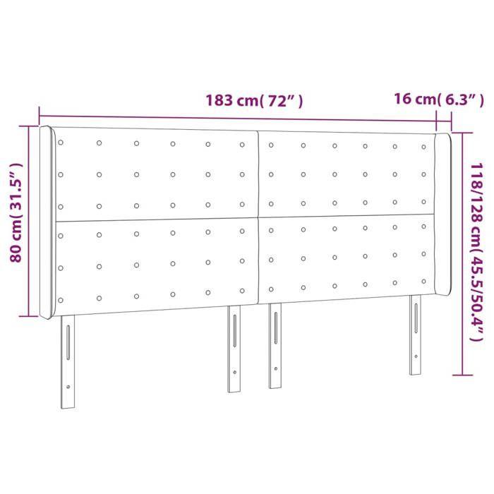 VidaXL LED Headboard Bedroom Furniture Double Bed Accessory Head of Bed Frame Interior Black 3124544