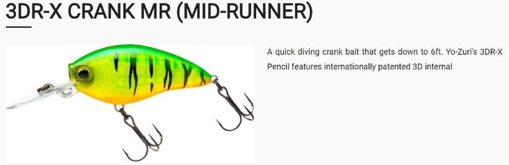 Yo Zuri 3DR-X Crank MR 50F Floating Lure R1441-BLCL (8367)