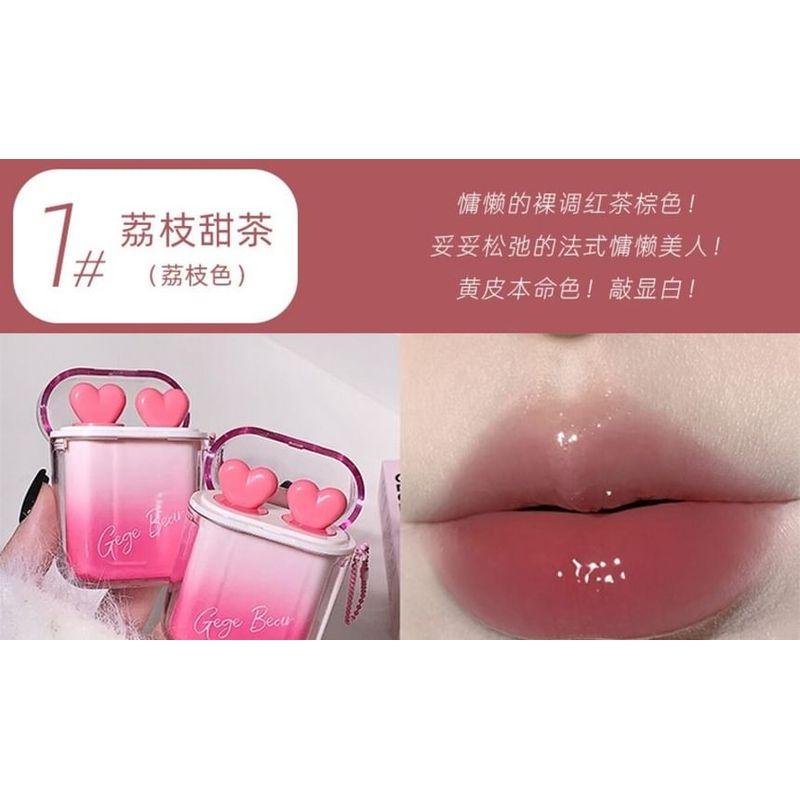Gege Bear - Herz Wasserlicht Samtiger Nebel Lippen-Gloss-Kombination - 4 Farben