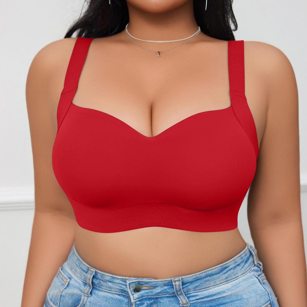 Plus Size Women's Seamless Breathable Push-Up Sports Bra with Supportive Beautiful Back Design