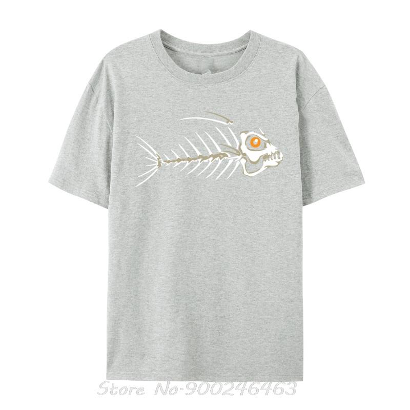 

Fish Skeleton Bones Custom Plain Funny TShirts Cotton T Shirt For Party Tee Shirts Oversized Unisex Tees tops Unisexs Clothing S