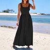 Damen Farbe Sommer Lässig Mode Ärmellos Lang Kleid