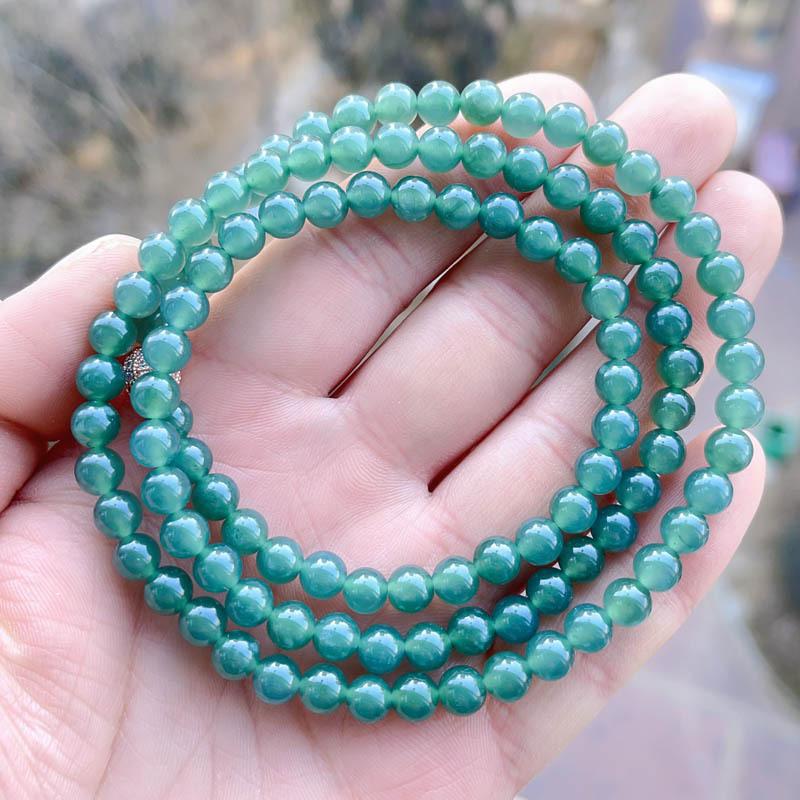 Natural jadeite jade blue water 6.5 mm multi-turn